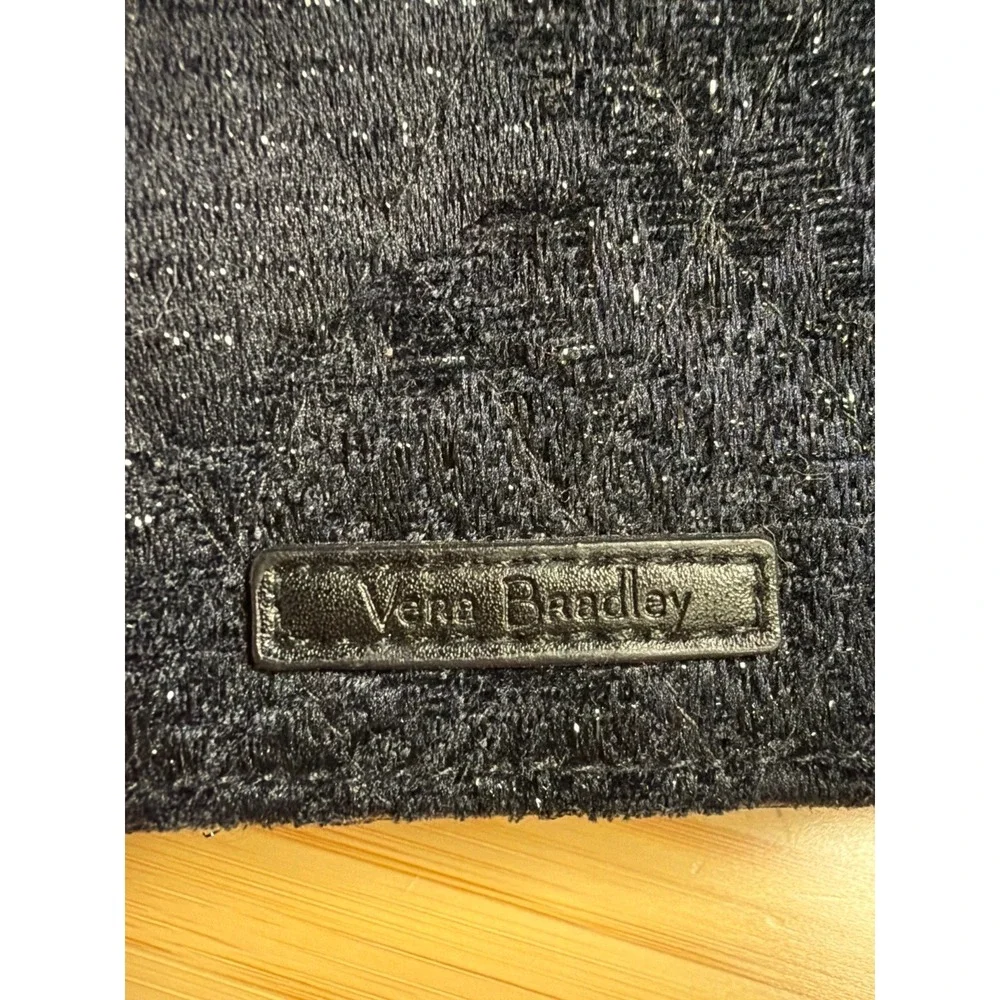 Vera Bradley Black RFID Zip Around Wallet Clutch Quilted Shimmer - Picture 2 of 10